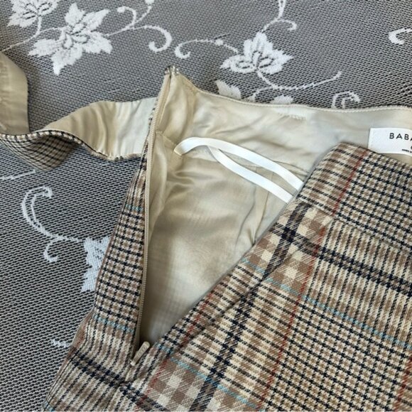 Aritzia Babaton Erickson Plaid Belted Mini Skirt Sz 6 - Picture 13 of 13